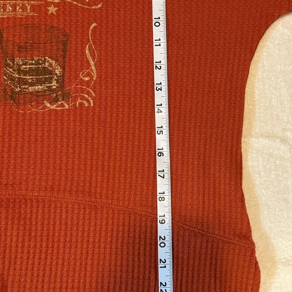 EUC Cato Burnt Orange Size L Waffle Knit Top “I’ll Drink To That Whiskey” - Picture 10 of 11